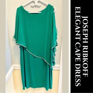 Joseph Ribkoff Elegant Dress with Cape Overlay